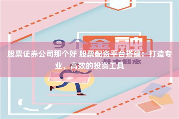 股票证券公司那个好 股票配资平台搭建：打造专业、高效的投资工具