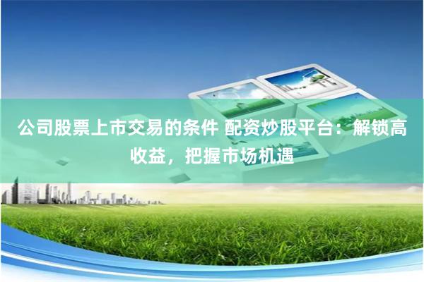 公司股票上市交易的条件 配资炒股平台：解锁高收益，把握市场机遇